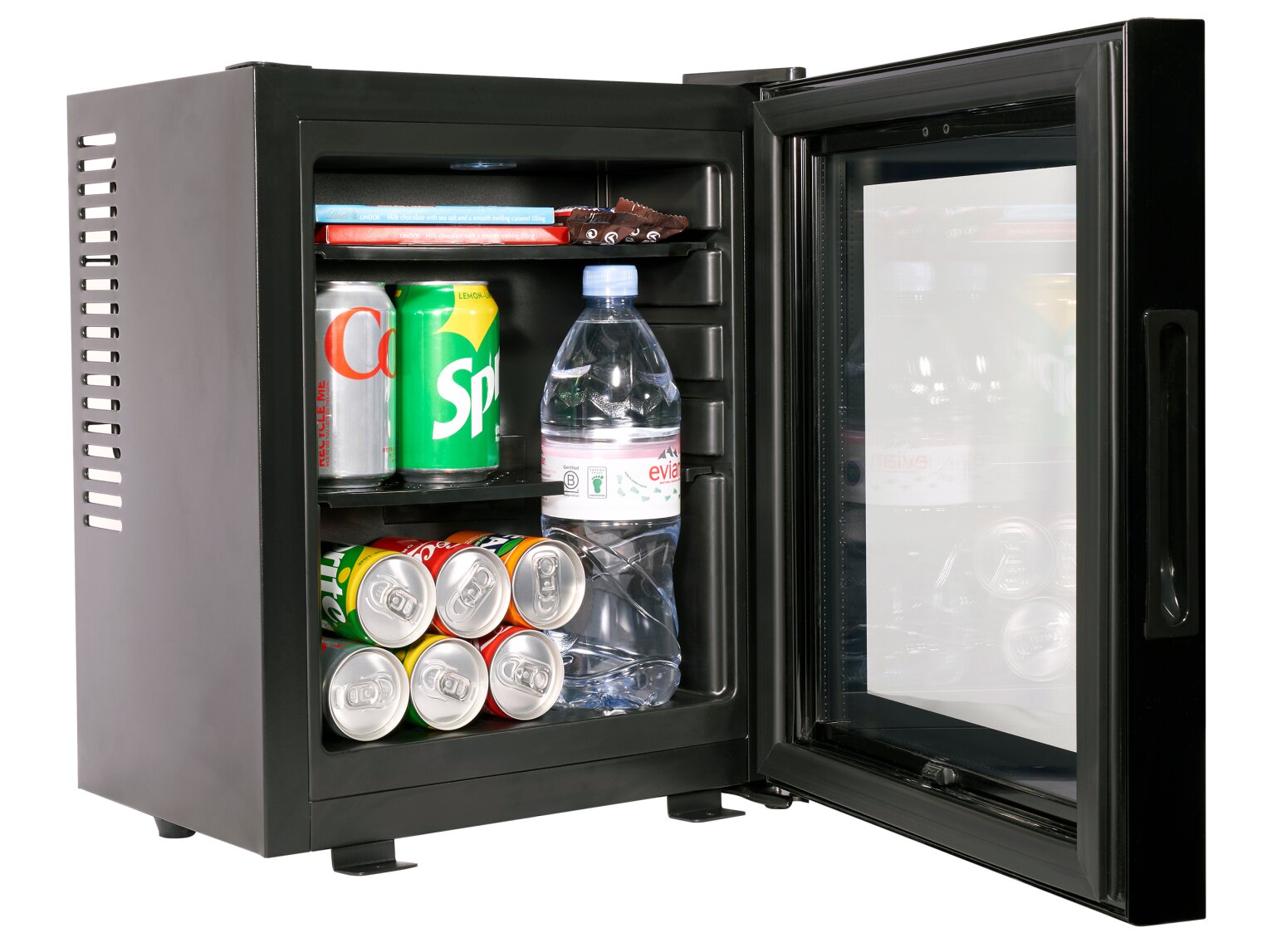 Minibar Corby Eton-E se skleněnými dveřmi, černý