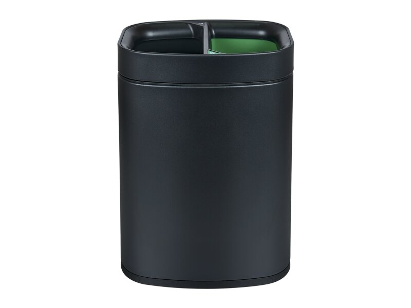 Recyklační koš Corby Newport, 2 přihrádky, černý