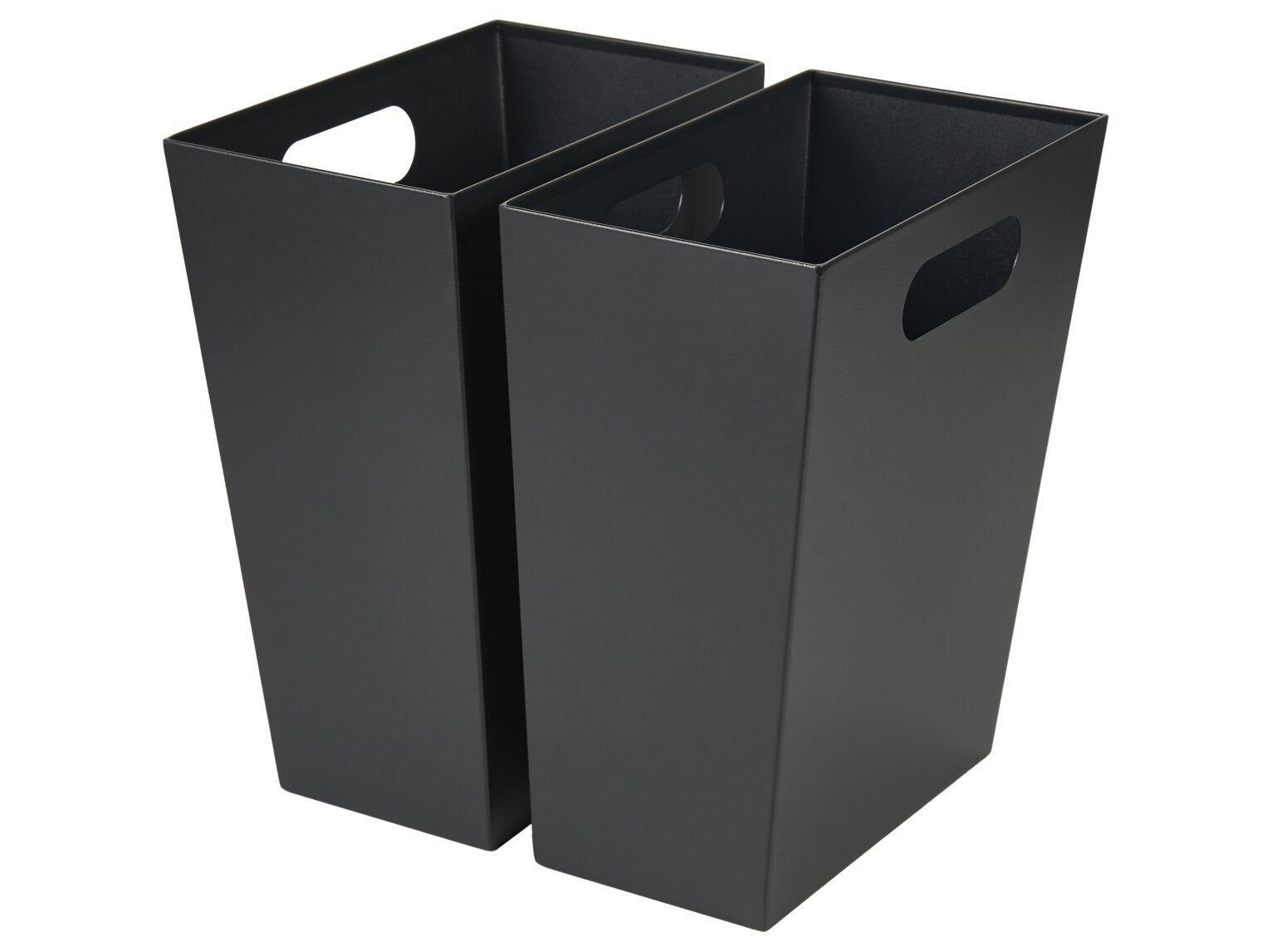 Dvojitý recyklační koš Corby Highland v PU kůži - černý