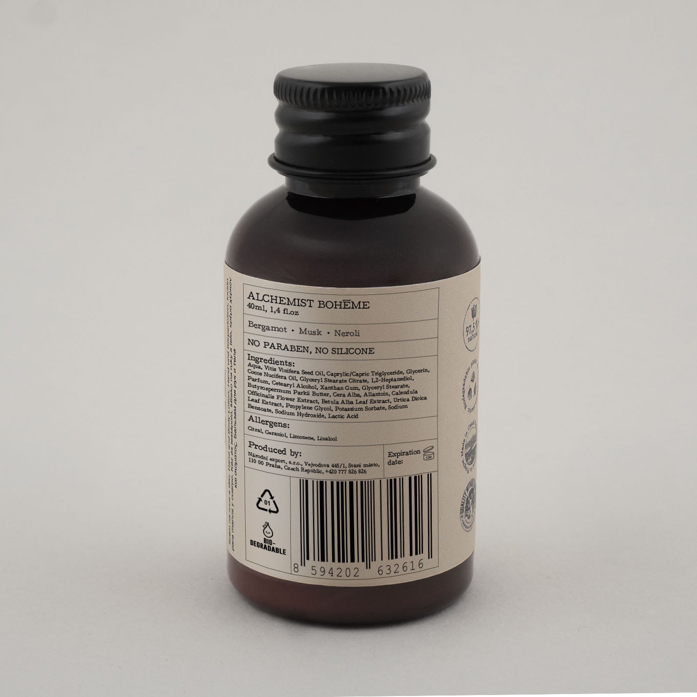 Přírodní krém na ruce a tělo Alchemist Bohéme Parfém No. 5 - 40 ml