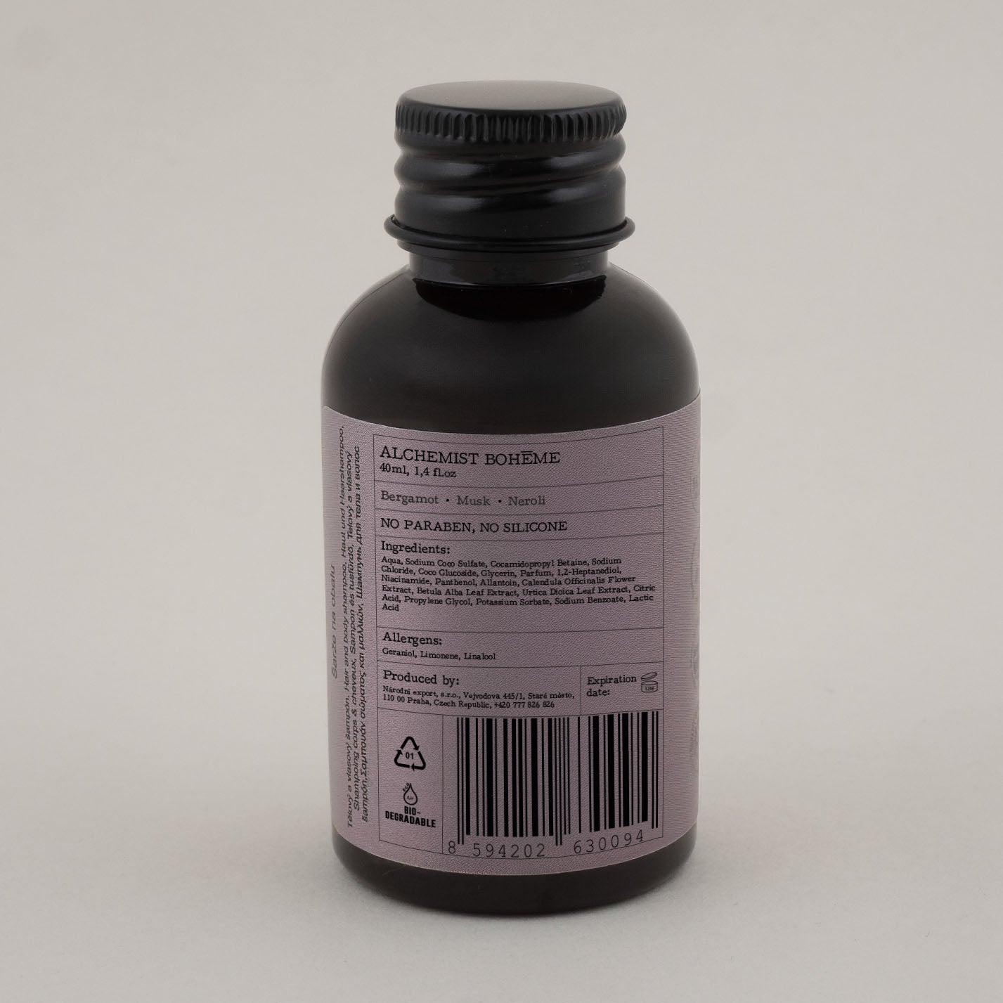 Přírodní vlasový a tělový šampon Alchemist Bohéme Parfém No. 5 - 40 ml