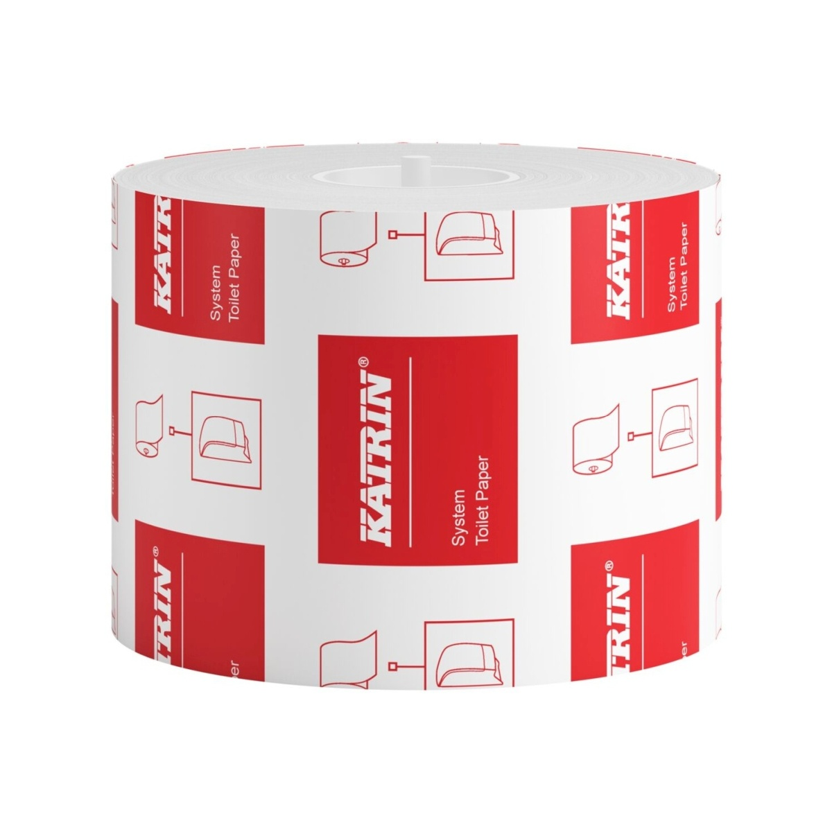 Papír toaletní Katrin System, 2vrstvý, celulóza, ø 13,5 cm, 92 m, 800 útržků, bílý