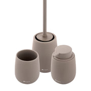 Dispensador, vaso, escobilla de baño