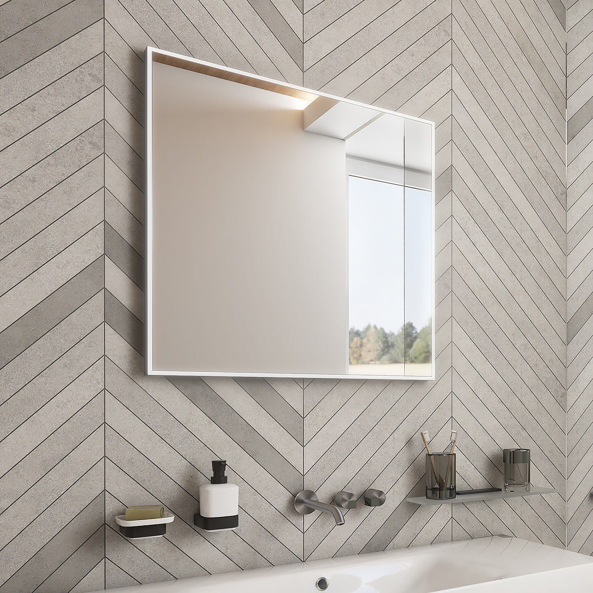 LED zrcadlo 700x700 se dvěma dotykovými senzory