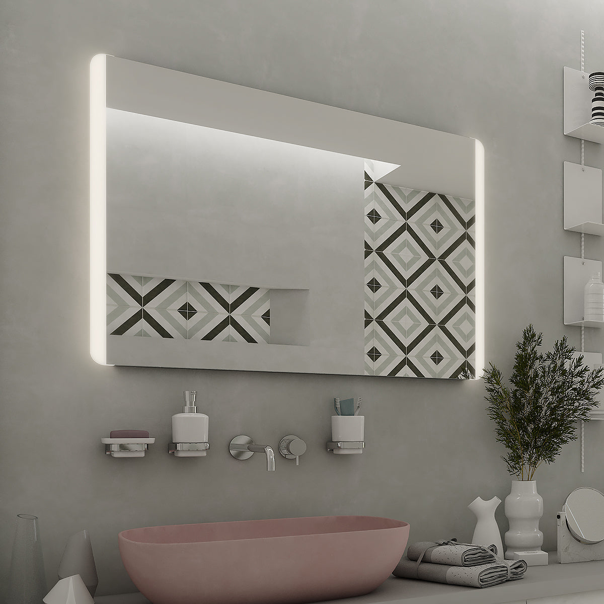 LED zrcadlo 800x700 s dotykovým senzorem