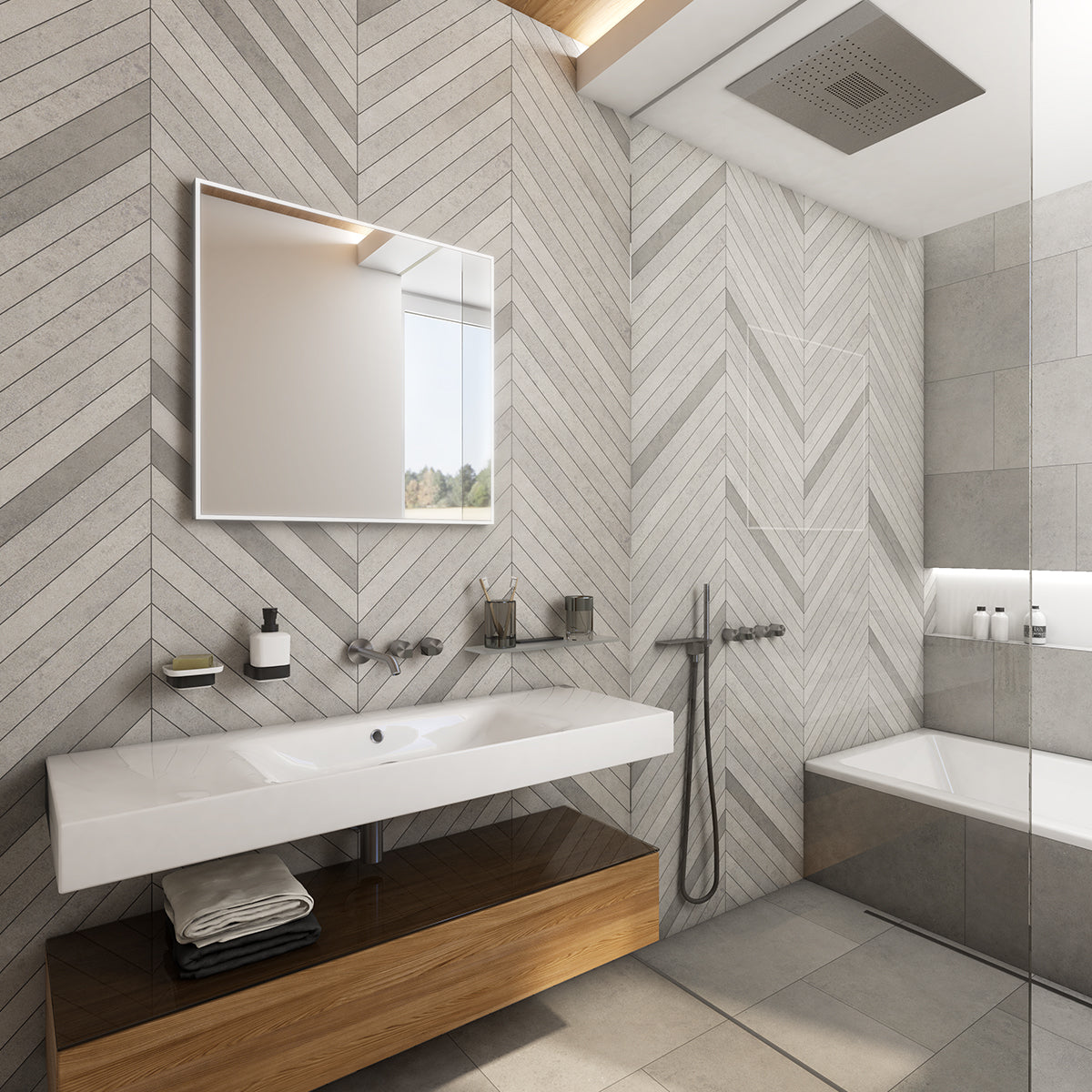 černé LED zrcadlo 600x600 s dotykovým senzorem