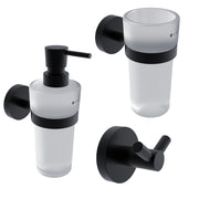 Juego de accesorios de baño, recipientes de cristal