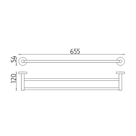 Porta toallas doble, 66 cm