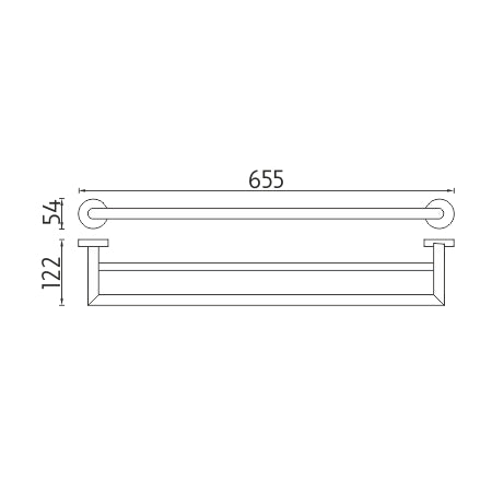 Porta toallas doble, 66 cm