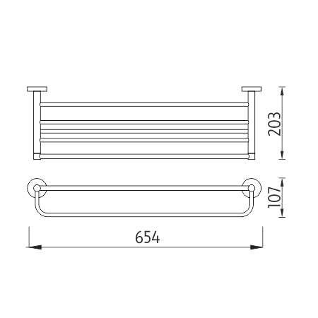 Estante para toallas, 65 cm.