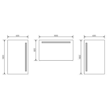 LED zrcadlo 1000x600