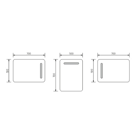 LED zrcadlo 500x700