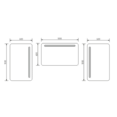 LED zrcadlo 1000x600