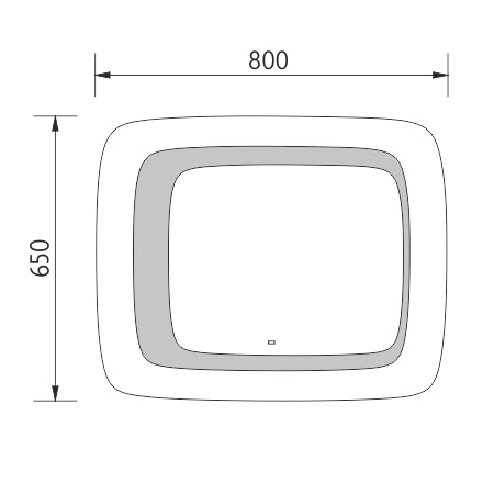 LED zrcadlo se senzorem 650x800