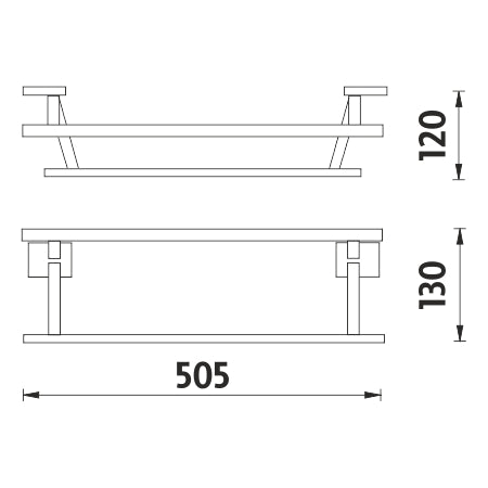 Porta toallas doble, 51 cm