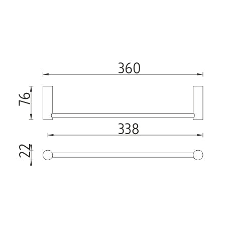 Towel rack, 36 cm