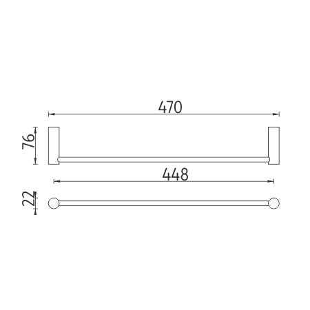 Towel rack, 47 cm