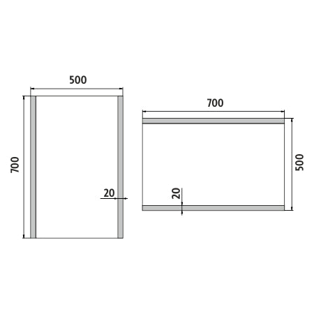 LED zrcadlo 500x700