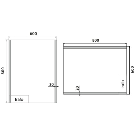 LED zrcadlo 600x800