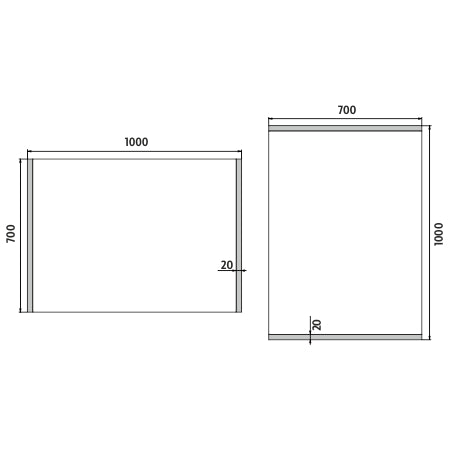 LED zrcadlo 1000x700