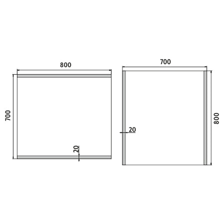 LED zrcadlo 800x700