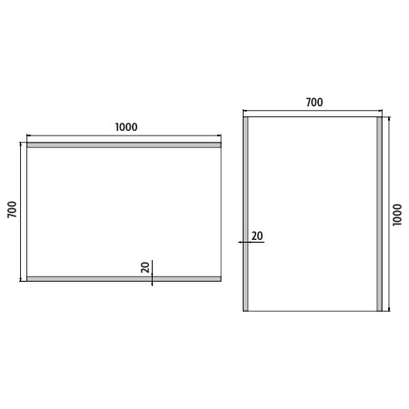 LED zrcadlo 1000x700