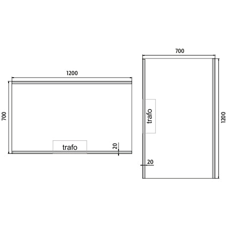 LED zrcadlo 1200x700
