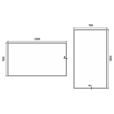 LED zrcadlo 1200x700