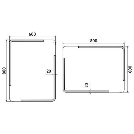 LED zrcadlo 600x800