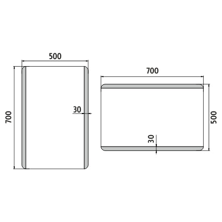 LED zrcadlo 500x700