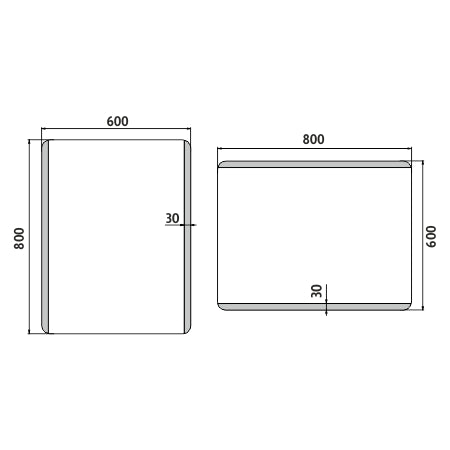 LED zrcadlo 600x800