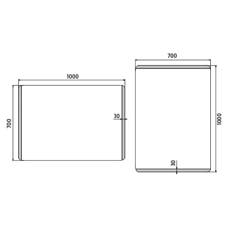 LED zrcadlo 1000x700