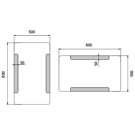 LED zrcadlo 500x800
