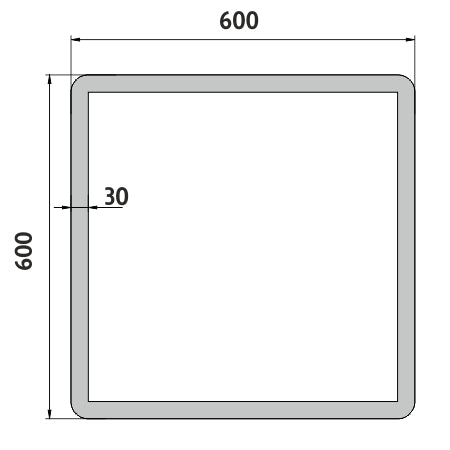 LED zrcadlo 600x600