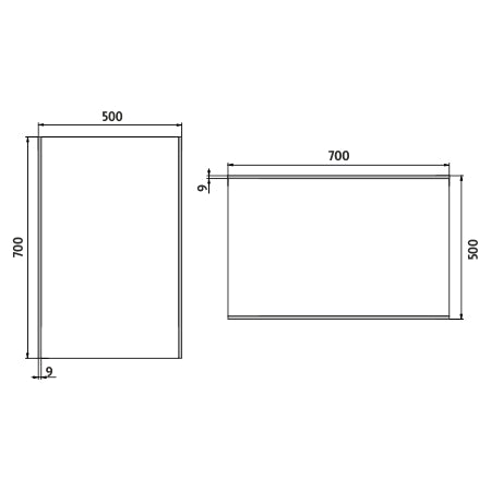 LED zrcadlo 500x700