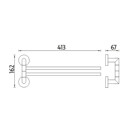 Swivel towel rack, 41 cm