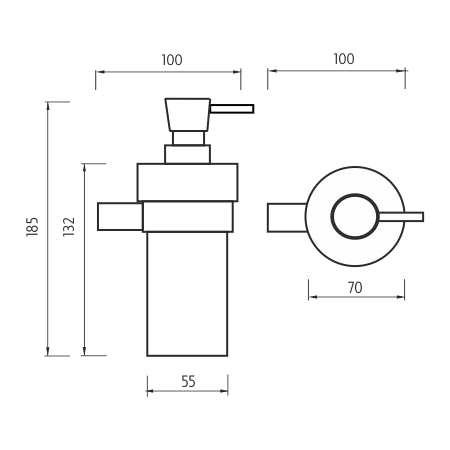 Liquid soap dispenser, brass pump
