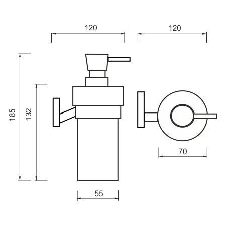 Liquid soap dispenser, brass pump