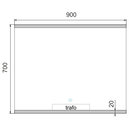 LED zrcadlo 900x700 s dotykovým senzorem