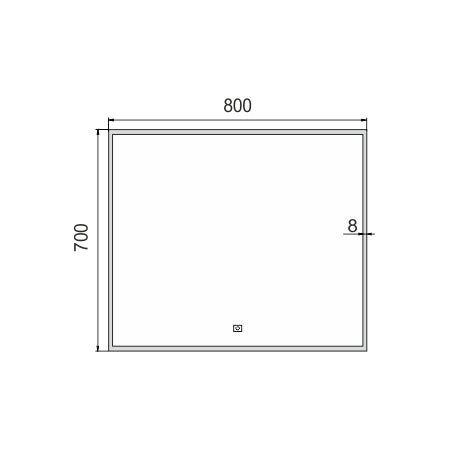 LED zrcadlo 800x700 s dotykovým senzorem