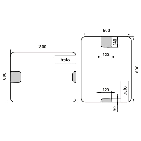 LED zrcadlo 600x800