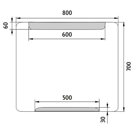 LED zrcadlo 800x700