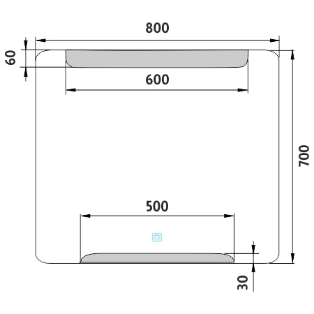 LED zrcadlo 800x700 s dotykovým senzorem