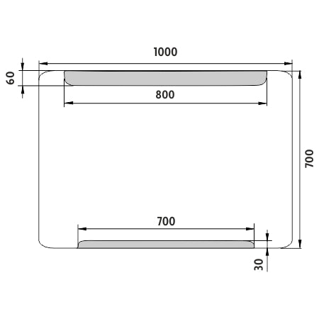 LED zrcadlo 1000x700