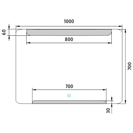 LED zrcadlo 1000x700 s dotykovým senzorem
