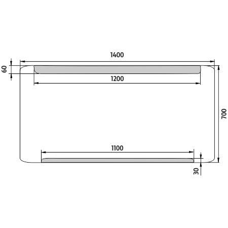 LED zrcadlo 1400x700