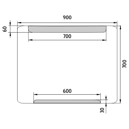 LED zrcadlo 900x700