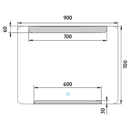 LED zrcadlo 900x700 s dotykovým senzorem