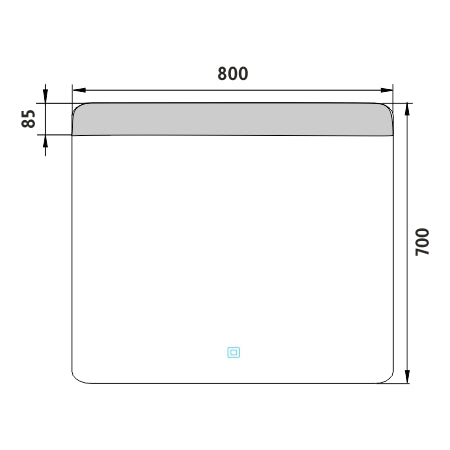 LED zrcadlo 800x700 s dotykovým senzorem