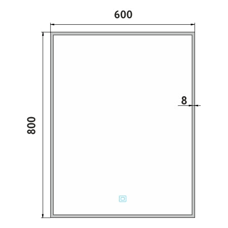 černé LED zrcadlo 600x800 s dotykovým senzorem